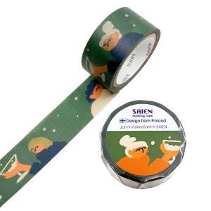 カミイソ産商 Janni Valkealahti×SAIEN マスキング磁気テープ Christmas party(クリスマス寄り合い)20mm×5m巻 (TR4067)【入数:20】