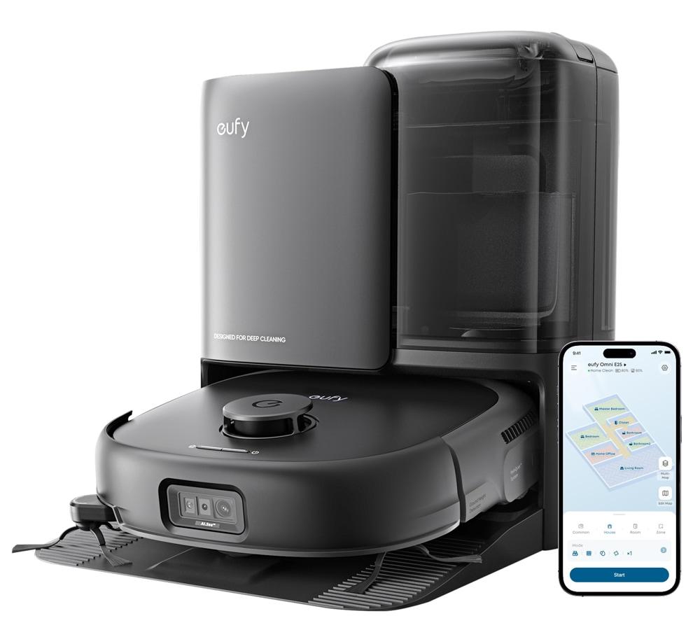ANKER アンカー E25 ロボット掃除機 Eufy Robot Vacuum Omni E25 ブラック T2353511 [吸引+拭くタイプ(水拭き・乾拭き)]｜ECJOY！店