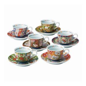 不二バス発着場 友禅華絵 カフェー碗皿6客揃 009-240M
