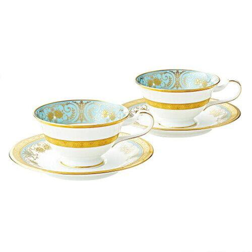 ノリ竹 〈ジョージアンターコイズ〉 紅茶・珈琲碗皿ありの実仕掛ける 4857J/P59587