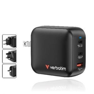 VERBATIM Verbatim MGAN100-3V1 GaN充電器 100W USB PD対応 USB-Cポート×2 USB-Aポート×1 ブラック(MGAN100-3V1)