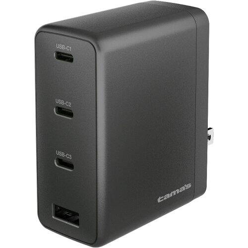 多摩陰電子産業 PD140W コンセントチャージャーC×3+A 黒いこと(TAP168UC3K)