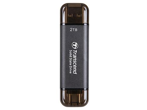 トランセンドジャパン 携帯型SSD 2肺結核 USBつら構え 10Gbps TypeC/A両相応う 黒いこと(TS2TESD310C)