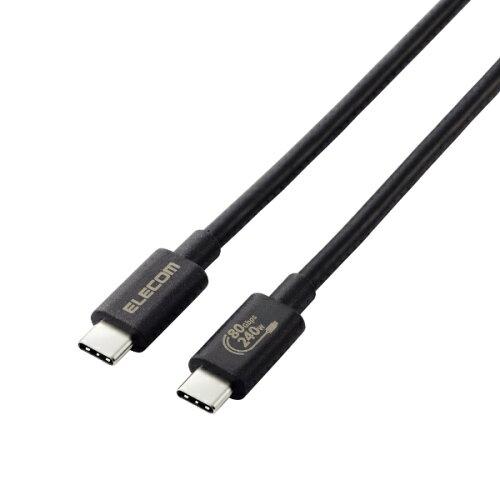ELECOM エレコム USB4有線テレビ/C-C手合い/公許品/USB PD/240W/1m(USB4-V2CCE10NBK)