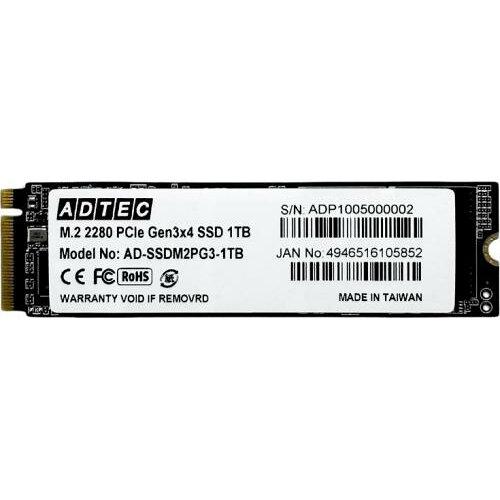 ADTEC 広告業テック SSD M.2 NVMe PCIe Gen3x4 (2280) 1結核症(AD-SSDM2PG3-1結核症)