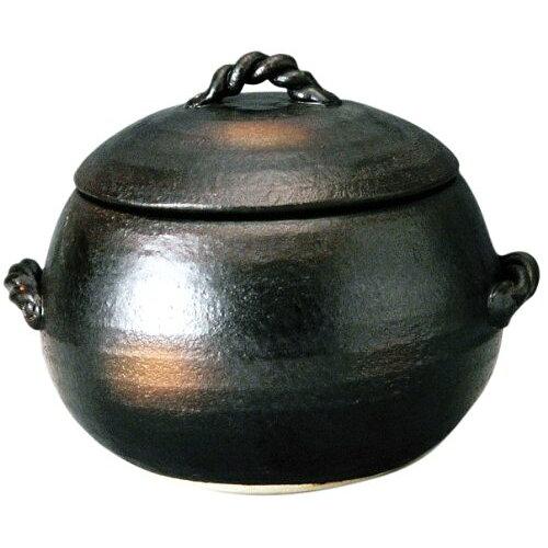マルヨシ陶器 M4806 伊賀ごはん鍋 炊飯鍋 3合炊 萬古焼 (2244282)