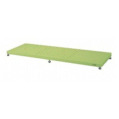 サカエ 足踏台低床用 1200×750×90粍 緑であること 防振アジャスター付 JA-1275LN (2230999)