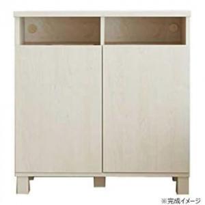 タカシン家具工業 日本製組立家具 リビングボード 収納キャビネット CO-NC-8075CT ホワイト (2254874)