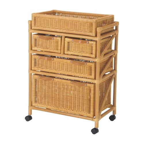 今枝商店 Romantic Rattan 籐ランドリー 上カゴ付 ワイドタイプ E46 (2252181)