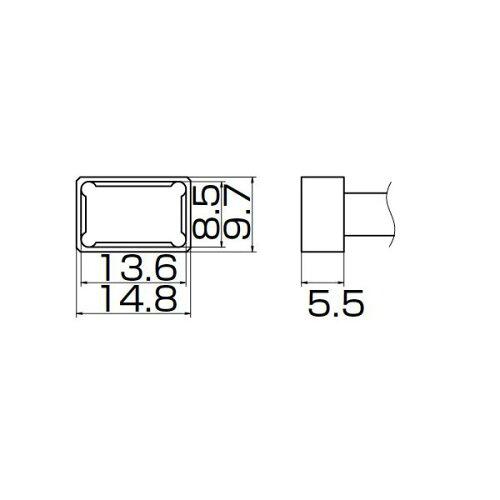 白光 こて先 ｸﾜｯﾄﾞ 13.6MMX8.5MM T12-1201