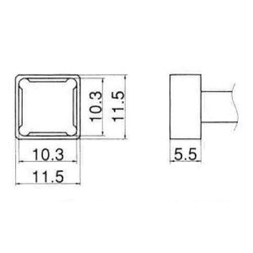 白光 こて先 ｸﾜｯﾄﾞ 10.3MMX10.3MM T12-1202