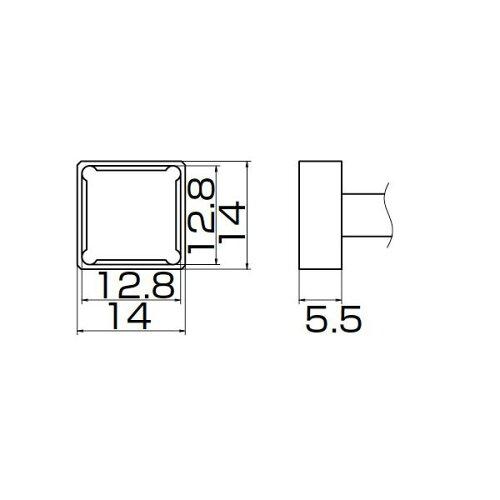 白光 こて先 ｸﾜｯﾄﾞ 12.8MMX12.8MM T12-1203