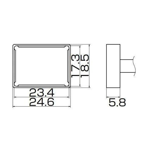 白光 こて先 ｸﾜｯﾄﾞ 23.4MMX17.3MM T12-1205