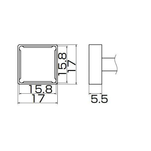 白光 こて先 ｸﾜｯﾄﾞ 15.8MMX15.8MM T12-1208