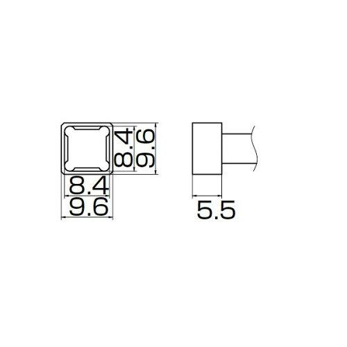 白光 こて先 ｸﾜｯﾄﾞ 8.4MMX8.4MM T12-1209