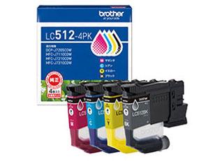 BROTHER ブラザー ＜ブラザー純正＞インクカートリッジ 4色パック LC512-4PK(ブラック/シアン/マゼンタ/イエロー)(LC512-4PK)｜ECJOY！店