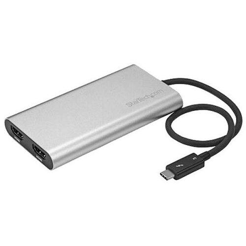 STARTECH.COM Thunderbolt 3 - 2界面HDMIうつり変わりアダプター 4K/60サイクル相応う MacとWindowsに相応う サンダーボルト3(USB Type-C)/牡 - 2x HDMI/刃針