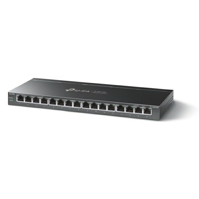 TP-LINK 16ポート ギガビット デスクトップ スイッチングハブ(16PoE+ポート搭載)(TL-SG116P)
