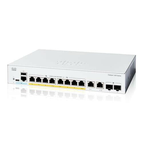CISCO シスコ 【ラックマウントキット別途買いもとめる止むを得ず】Catalyst 1200 8-port GE、Full PoE、2x1G Combo(C1200-8FP-2G)