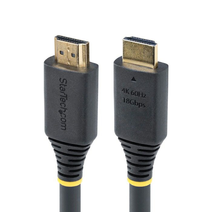 STARTECH.COM HDMI 2.0ケーブル/アクティブ/10m/オス・オス/ブラック(HDMI2-CABLE-4K60-10M)