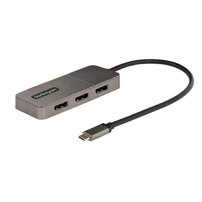 STARTECH.COM USB-C - DisplayPort 1.4取り替えっこアダプタ/3画面/4K60サイクル/Windows(MST14CD123DP)