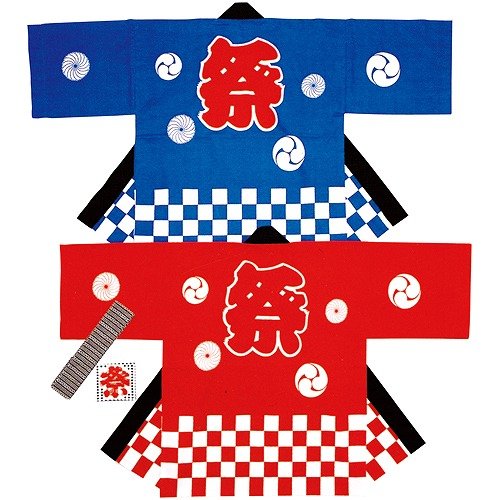 ササガワ(Sasagawa) 隼印 祭袢天 市松青 成年者 L 40-3107 (1938116)