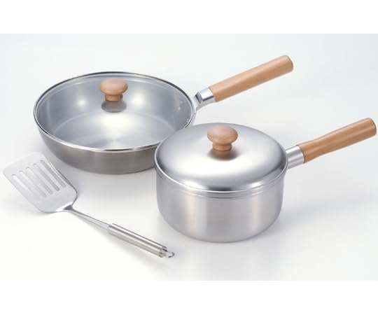 和平フレイズ 長日月 片手なべ18珊＆蓋付フライパン24珊(ターナー付)   CS-049