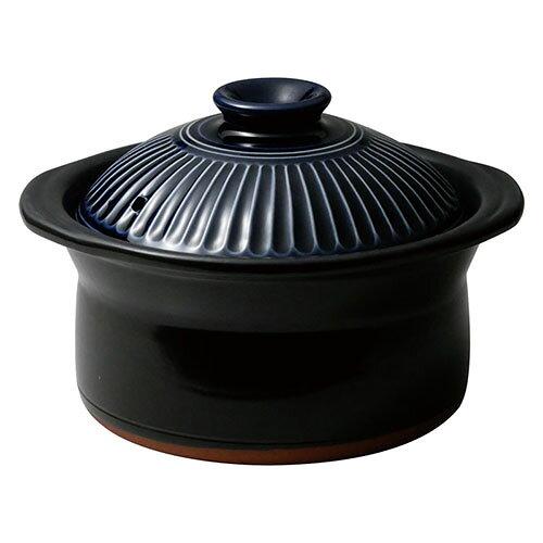 錫木 秋草の花硝子釉 陶器製作IH ごはん鍋 2合炊き【日本製・萬古焼】《IH相応う・直火差しゆるす》 (2080-6022)【入数:10】