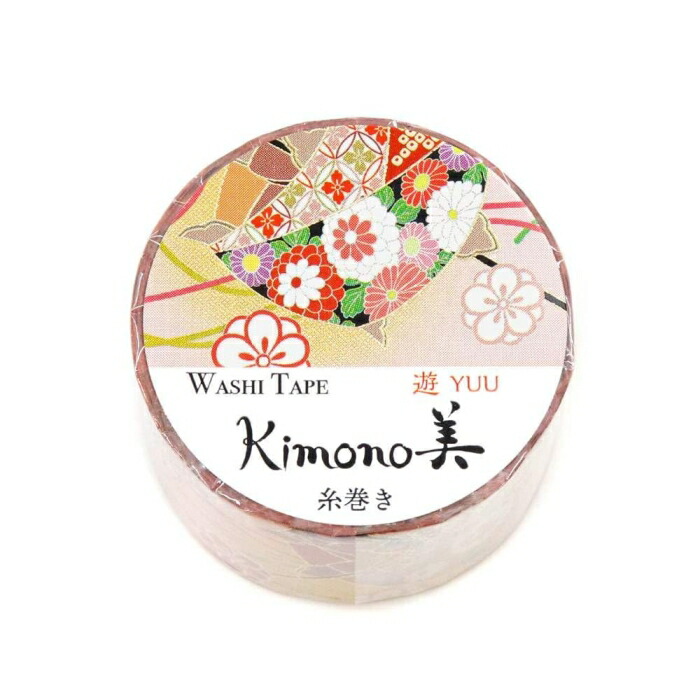 カミイソ産商 【2025年新作】Kimono美 マスキング磁気テープ 糸巻き(いと親族グループ) 25mm×5m巻【和柄】 (GR2076)【入数:20】