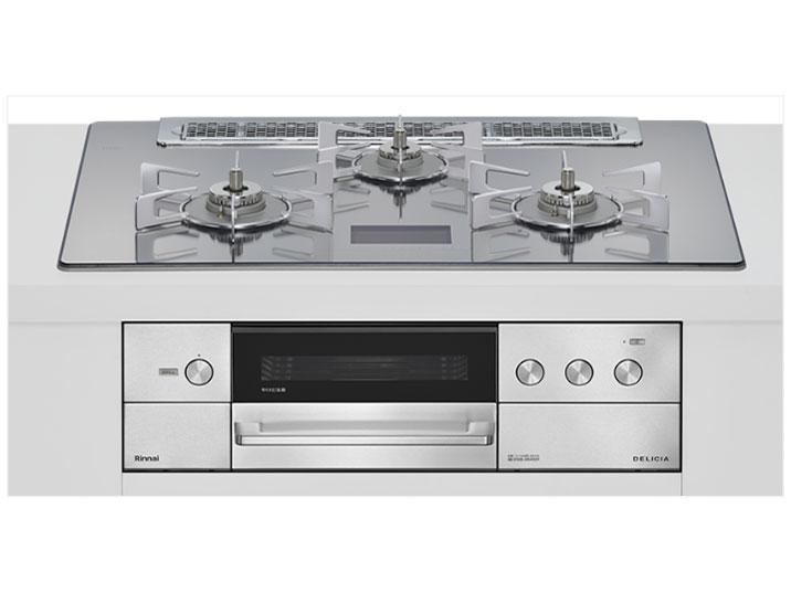 RINNAI リンナイ Rinnai プラチナ鏡鑑D DELICIA [ビルトインガスコンロ(プロパンガス用・両側強火手合い・3口・75珊)]RHS71W38M13VNSTW-LP