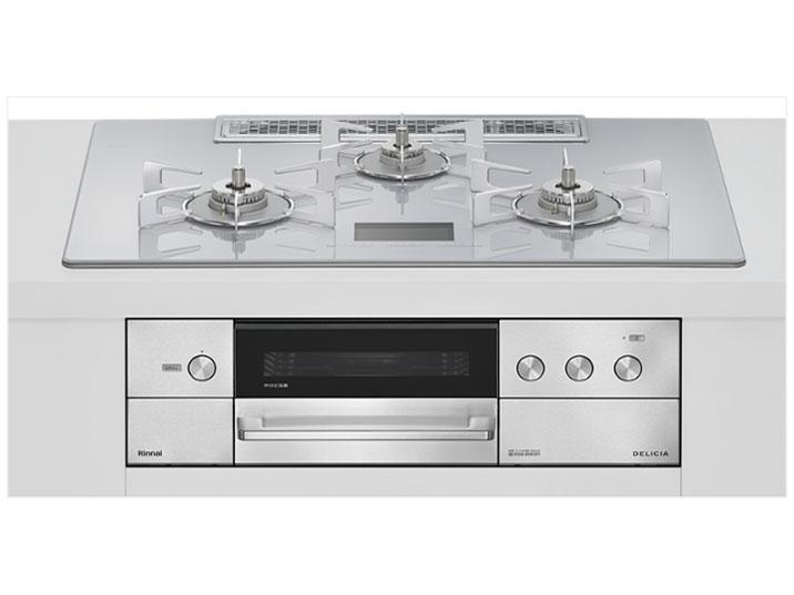 RINNAI リンナイ リンナイ(Rinnai) ビルトインガスコンロ プロパンガス用 両側強火手合い 3口 75珊 RHS72W38M14VNSTW-LP アローズホワイト DELICIA