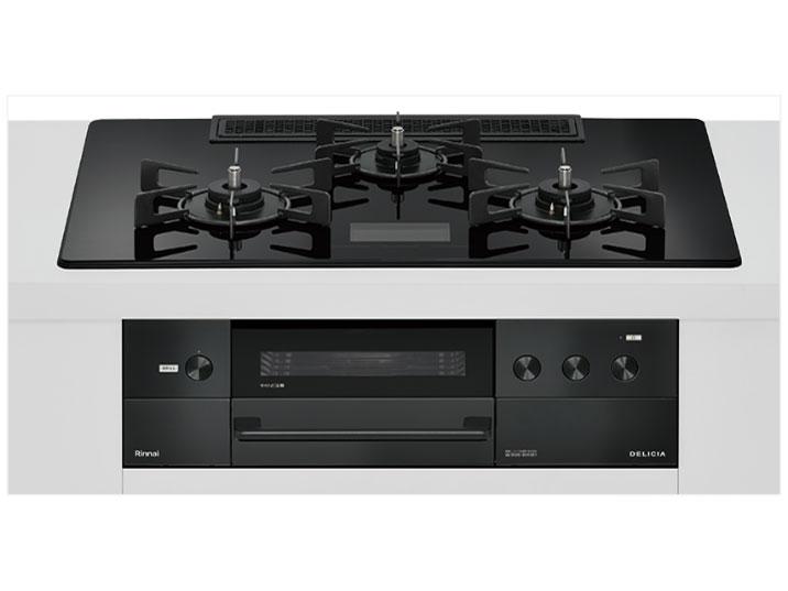 RINNAI リンナイ Rinnai 結晶黒いこと DELICIA [ビルトインガスコンロ(プロパンガス用・両側強火手合い・3口・75珊)]RHS72W38M17VNBW-LP