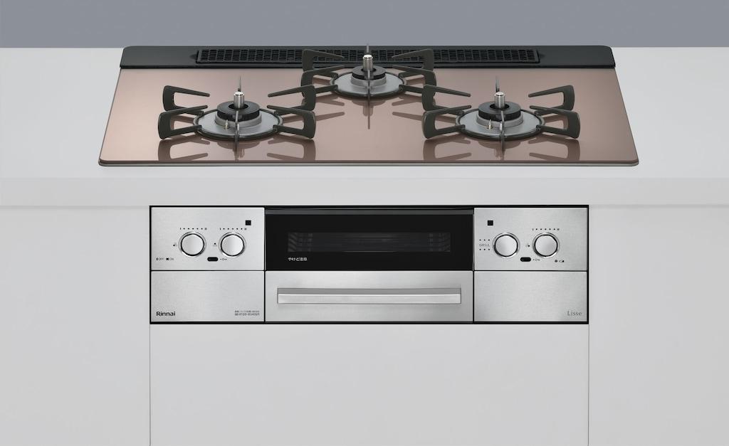 RINNAI リンナイ RHX71W42J2RW ビルトインガスコンロ Lisse続きもの 標準尺度幅75珊 スモーキーピンク【負けず劣らず品:RHS71W42J2RSTW】