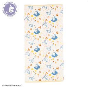 丸眞 MOOMIN ムーミン 空で遊ぶ 二階建てバス西洋手ぬぐい (1405052200)【入数:10】