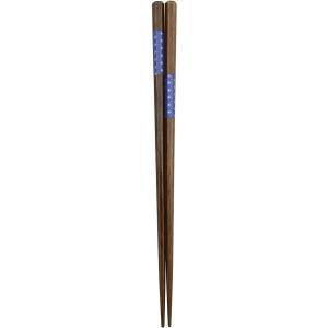 アオバ(Aoba) 【箸】 六角刺子市松 青 22.5糎[木製 御厨子所物の具 食器 箸] (a04434970112235101)【入数:40】
