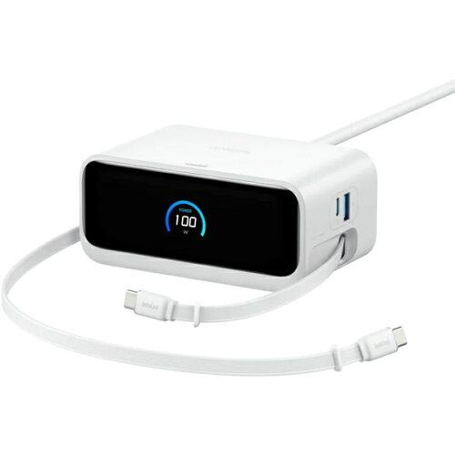 ANKER アンカー Anker Nano Charging Station (7-in-1 100W 巻取り式 USB-C ケーブル) USBタップ 電源タップ ホワイト|ECJOY!店