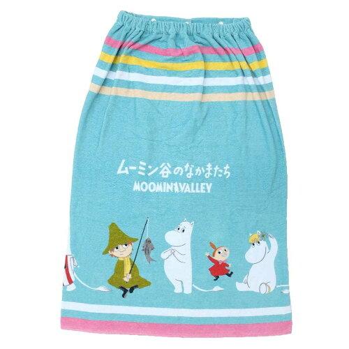 丸眞 MOOMIN ムーミン みんなでならんで 80cm丈 巻きタオル ラップタオル 着るタオル (1505014100)【入数:5】｜ECJOY！店