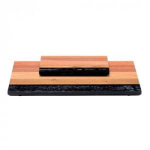 サンメニー レジン木製ステージ スクエアカット ブラックレジン/合わせ木 32T100X200032 (2280336)｜ECJOY！店