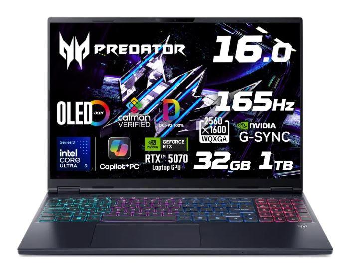日本エイサー PHN16S-I51-N93Z57 ACER Predator Helios Neo 16S AI Windows 11 Home 16.0~16.9型(インチ) Core Ultra9 メモリ32GB SSD 1TB 2560×1600 Webカメラ有り Bluetooth v5.4 Office無し ブラック系|ECJOY!店
