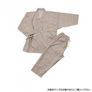 角野晒染 KADONO SARASHI SOME 和晒 ガーゼパジャマ 纏 Matoi いろは織 レディース 白茶ストライプ M (2320138)|ECJOY!店