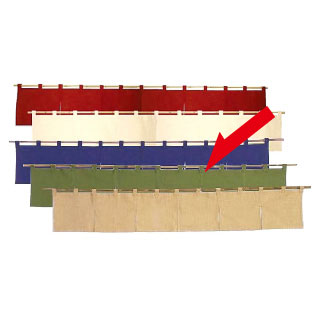 【まとめ買い10個セット品】 カウンターのれん 綿麻無地 001-09 緑 【店舗備品 暖簾 のれん】【ECJ】
