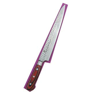 33層槌目ダマスカス筋引 240mm【サビにくい鋼、33層槌目付】【ECJ】