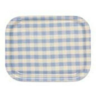 【まとめ買い10個セット品】 Rトレー ミルキーチェック(S)ブルー(ノンスリップ加工)【ECJ】