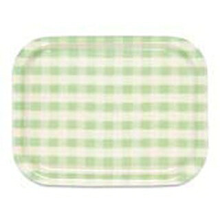【まとめ買い10個セット品】 Rトレー ミルキーチェック(M)グリーン(ノンスリップ加工)【ECJ】｜マルシェ＆キッチンカーWORLD