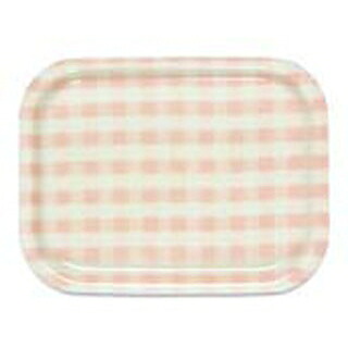 【まとめ買い10個セット品】 Rトレー ミルキーチェック(L)ピンク(ノンスリップ加工)【ECJ】｜マルシェ＆キッチンカーWORLD