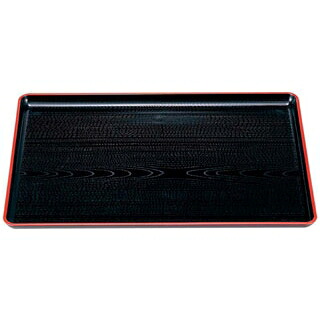 【まとめ買い10個セット品】 一休木目盆 黒天朱 尺6寸 ABS樹脂 NS加工【ECJ】