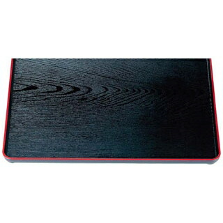 【まとめ買い10個セット品】 地木目長手盆 黒天朱 尺5寸 ABS樹脂【ECJ】|マルシェ&キッチンカーWORLD