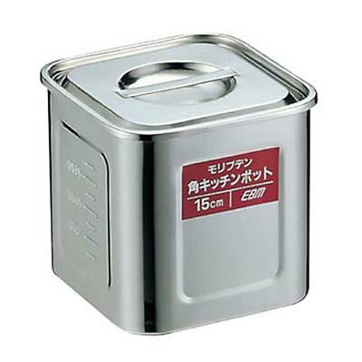 EBM モリブデン 角型キッチンポット 目盛付 13.5cm【プロ調理器具通販 調理用品 業務用調理器 キッチン用品 調理用器具 調味料容器業務用】【ECJ】