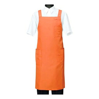 【まとめ買い10個セット品】 エプロン CT2566-3 オレンジ L【ECJ】|マルシェ&キッチンカーWORLD