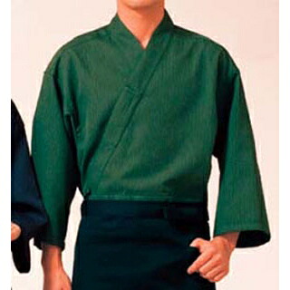 【まとめ買い10個セット品】 作務衣(男女兼用)KJ0020-4 緑 M【ECJ】